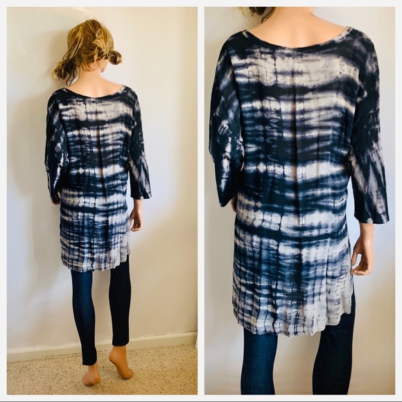 XCVI Hi Lo Tie Dye Boho Tunic Top - Picture 4 of 13